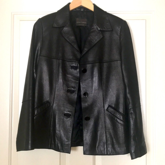 Black Leather Blazer - Picture 1 of 3
